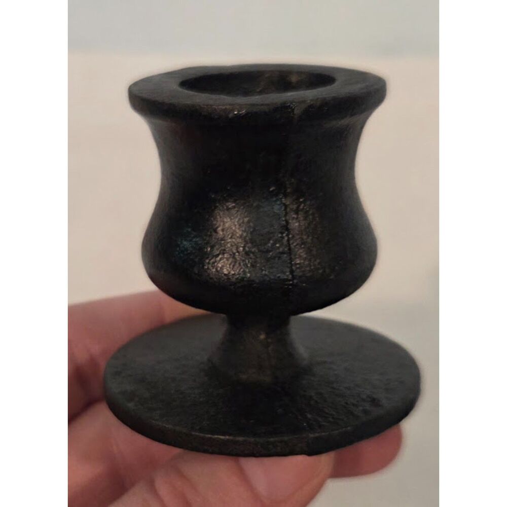 Vintage Cast Iron Wall Candle Holders w/ Curved Hooks – Rustic Pair